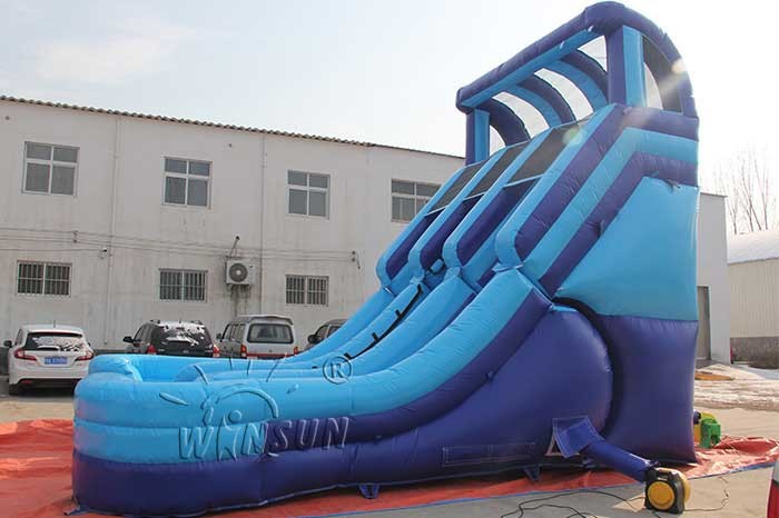 Blue Color Commercial Grade Inflatable Slide In 7x5.2x7m / Customized Size