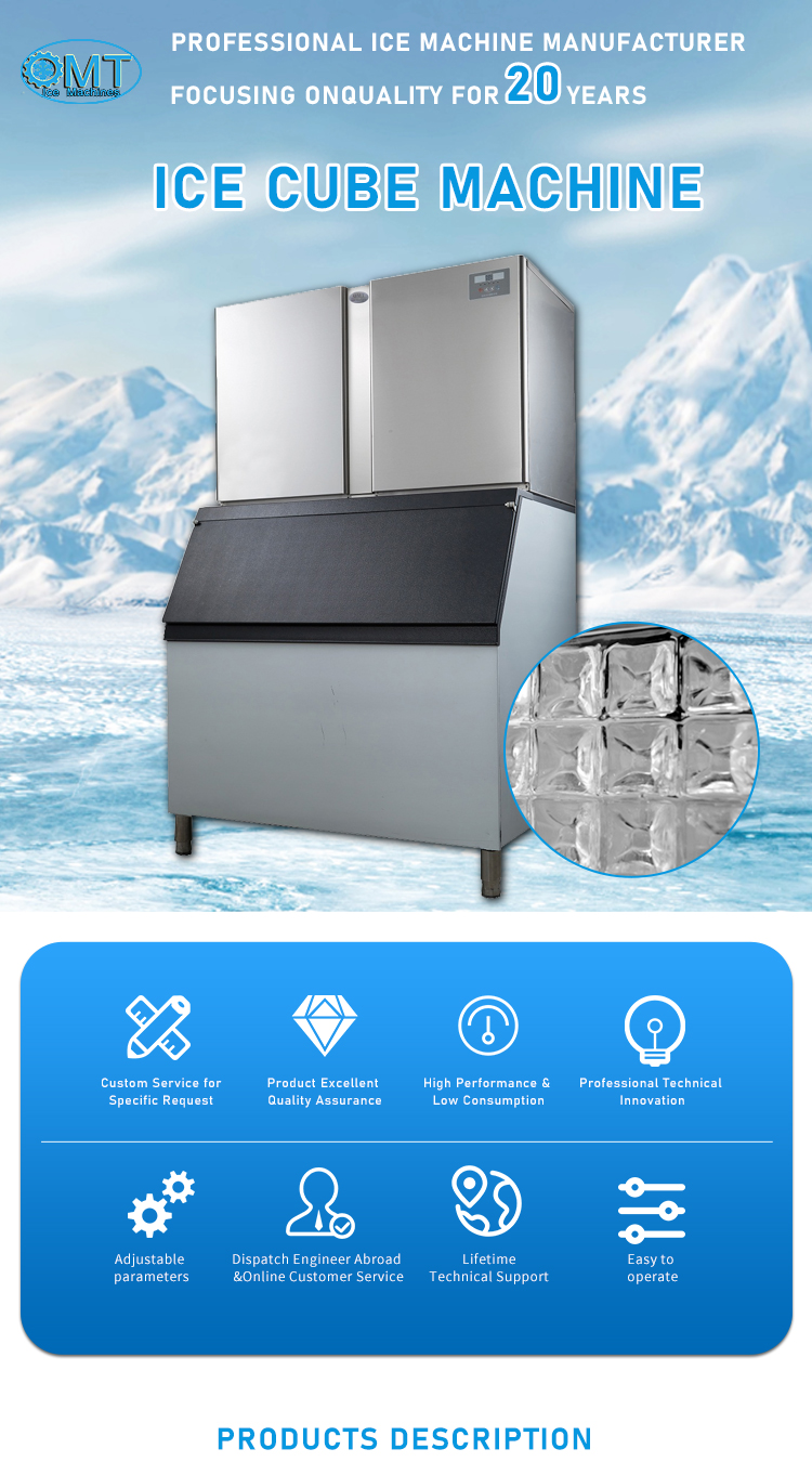 Energy Efficient Commercial Cube Ice Machine Hygienic Commercial Clear Ice Maker