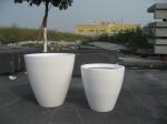 Nordic Modern Fiberglass Garden Planter Marble Color Indoor And Outdoor