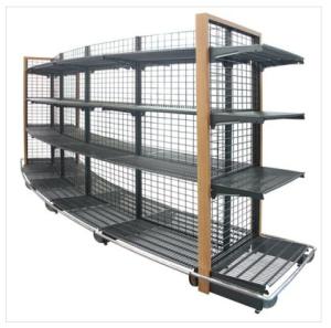 Wholesale Metal Plate Wire Supermarket Shelf Display Corner Shelving Shop Fitting from china suppliers