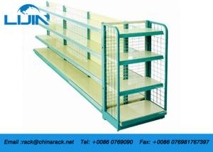 Wholesale Assemble Green Supermarket Display Racks Metal Grinding Back Panel from china suppliers