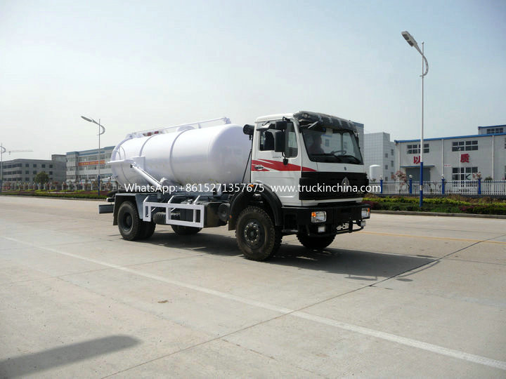 Beiben Septic Tanker Vacuum Truck / Sewer Cleaning Vehicles WhatsApp:+8615271357675