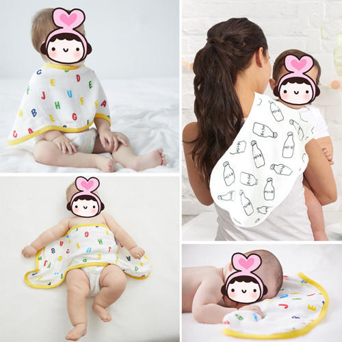 Waterproof Long Muslin Burp Cloths Multi Design For Toddlers Eight Layers