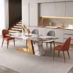 OEM Luxury Marble Dining Table Gold Metal Base Living Room Furniture