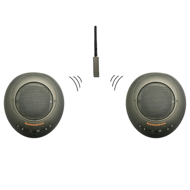 RF2.4G / USB cable Wireless Speakerphone for Conference with Daisy Chain , Omni Directional Dual Chat pods Microphone