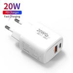 Round Shape Type C Wall Charger USB A Port 5V 3.4A 20W 20W QC3.0 For Samsung