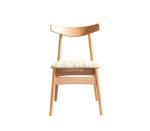 Oak Wood Upholstered Fabric Modern Dining Chair