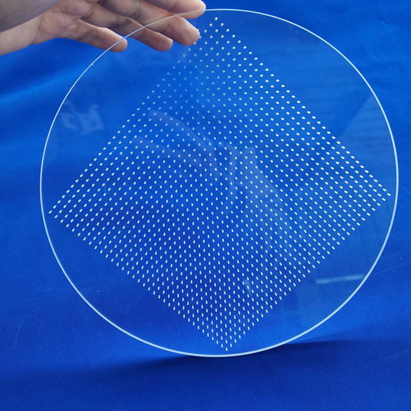 Transparent Quartz Glass Plate Heat Resistance Processing Laser Drilling With Hole