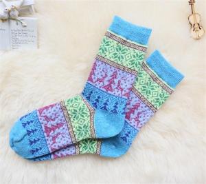 Wholesale Stunning christmas tree design anti-bacterial winter wool thick dress socks for female from china suppliers