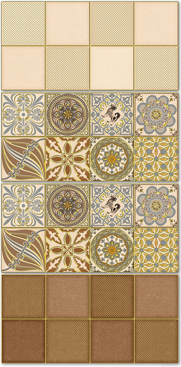 Brown And Yellow 300x600mm Ceramic Tiles And Indoor Wall Tiles For Living Room
