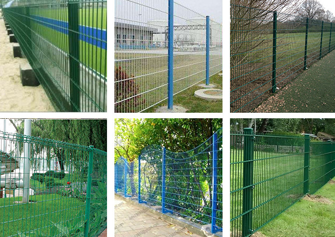 Galvanized and PVC Coated Double Rod Wire Fencing For Garden / Sport