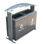 120 Liter Metal Outdoor Recycling Bins Rectangular Shape For Restaurants