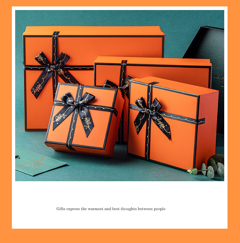 Lid Base Box Paperboard Box Wedding Favor Gift Packaging With Silk Bowknot Straw