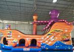 Attractive Pirate Ship Slide Inflatable , Kindergarten Baby Games Blow Up Pirate