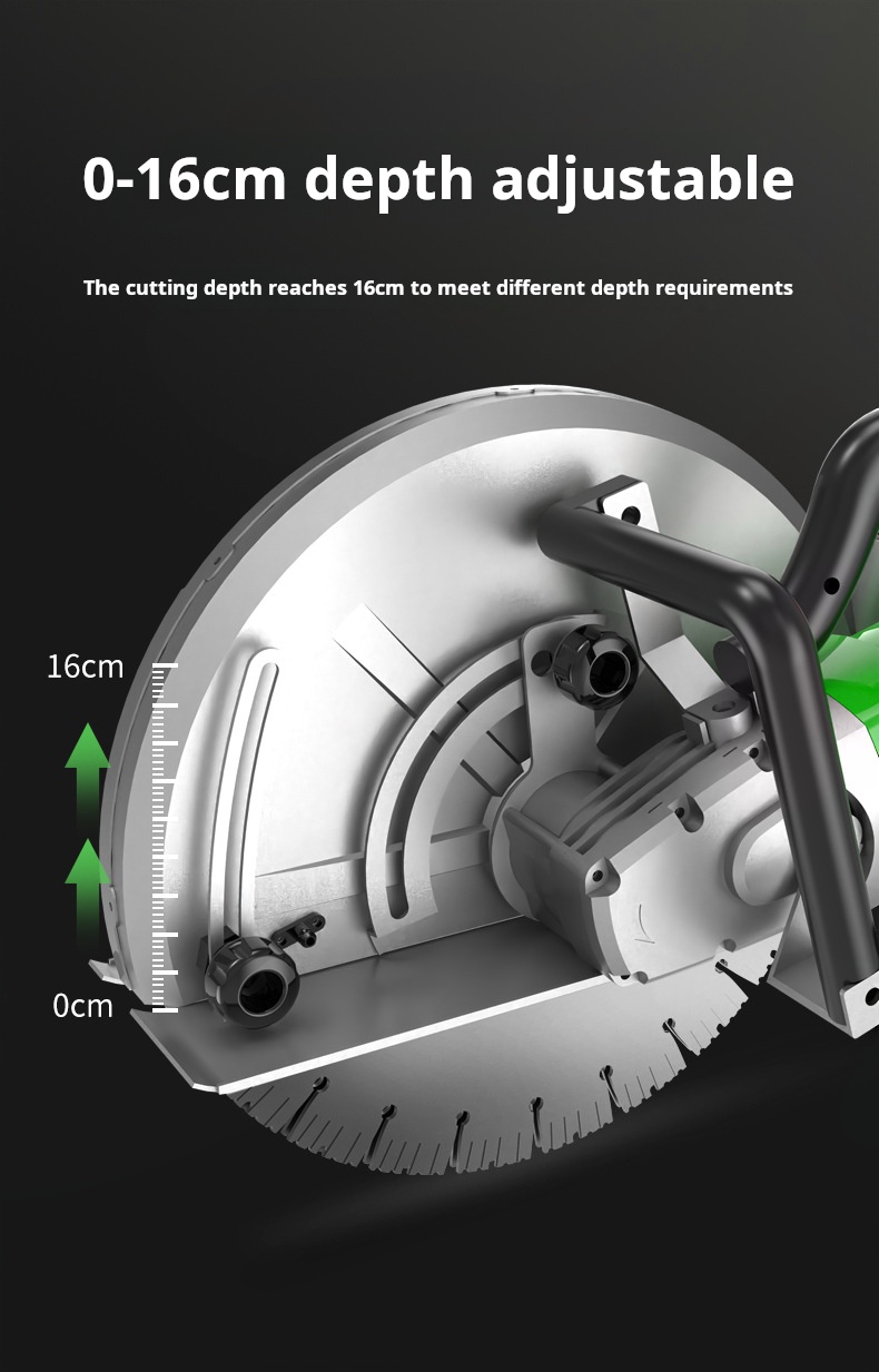 160mm Cutting Depth Concrete Cutter Electric Wall Cutting With Roller Support
