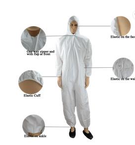 Wholesale Anti Virus Disposable Protective Clothing Non Woven Disposable White Coveralls from china suppliers