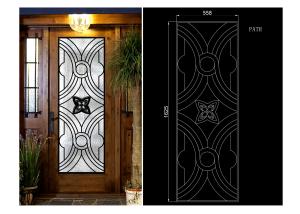 Wholesale Oval Shaped Iron Glass Entry Doors , Antiseptic Wrought Iron Doors With Glass from china suppliers