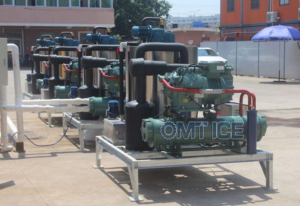 1000kg Capacity Flake Ice Maker Machine Stainless Steel 316 18HP Compressor