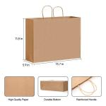 Customized Logo Extra Large Flat Bottom Kraft Paper Bag for Groceries and