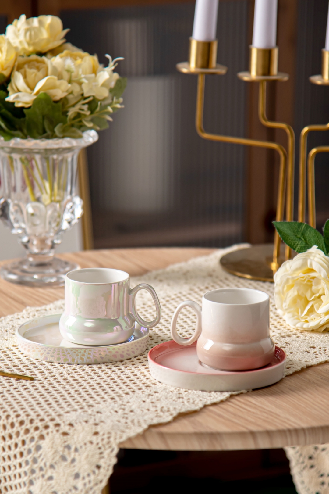 Ceramic Coffee Cups And Saucers Luxury Bulk Tea Cup For Occasion Business Gifts