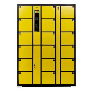Wholesale Self Encoded Electronic Safe Locker 18 Yellow Black Durable Storage Cabinet from china suppliers