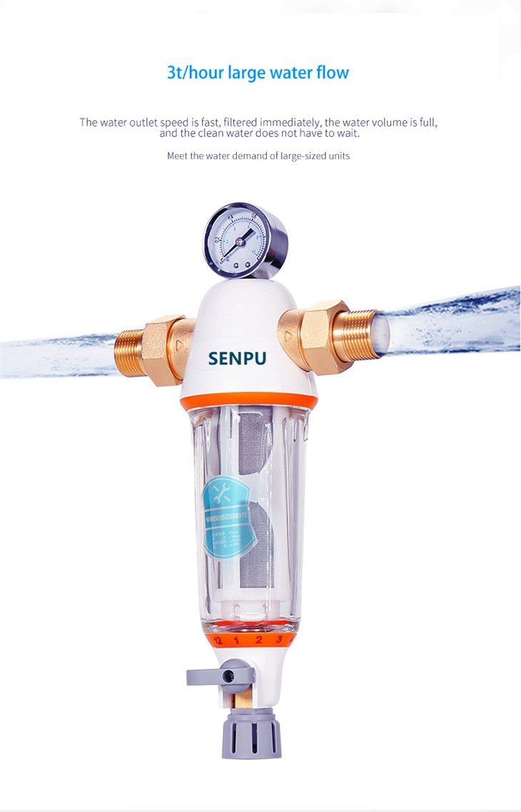 SS316L Household Water Purifier Washable Flushable Sediment Water Filter 40 Microns