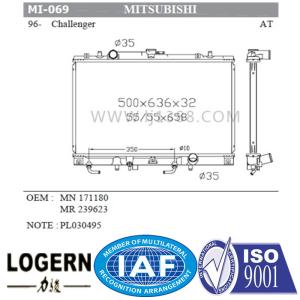 Wholesale 1996-2004 Mitsubishi Challenger Radiator , Vehicle Radiator MN 171180/MR 239623 from china suppliers