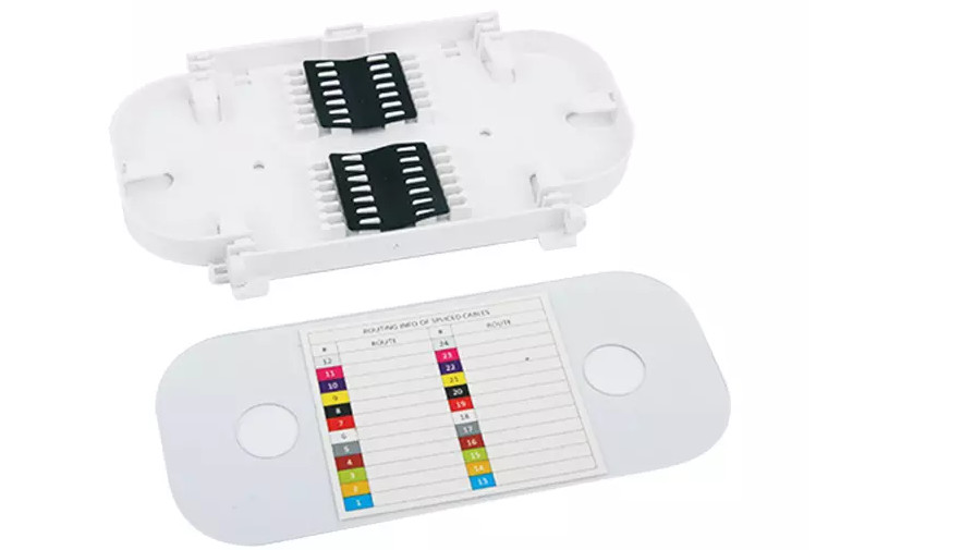 Stackable ABS 24 Core 12 Fiber Optic Splice Tray For FTTH