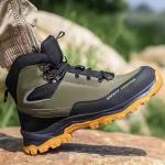 Black Green Non Slip Safety Boots Microfiber Leather Security Work Shoes