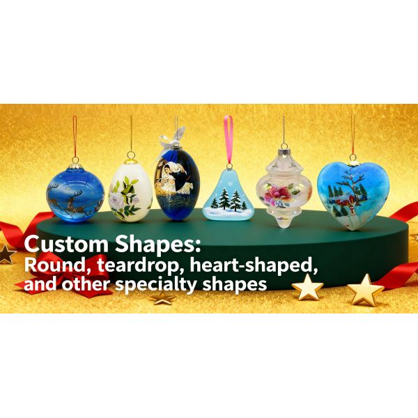 Customized Hand Painted Christmas Tree Decoration Glass Ball with Size and Logo Custom for Party Personalized Glass Ornament
