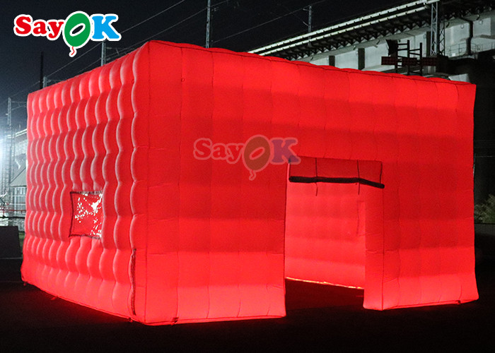 Custom Portable Black Inflatable Cube Tent Nightclub Party Bar Tent With Led Lighting