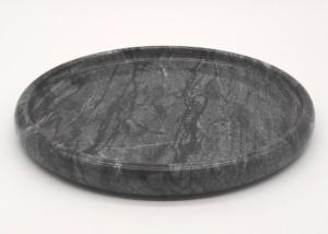 Wholesale Hotel Natural Round Marble Serving Tray Black Polished Environment Friendly from china suppliers