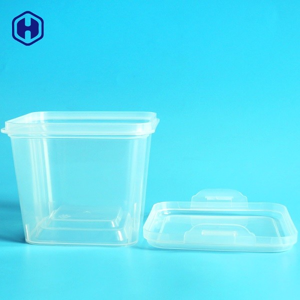Easy Lock Square Food Packaging Plastic Container 530ML Reusable