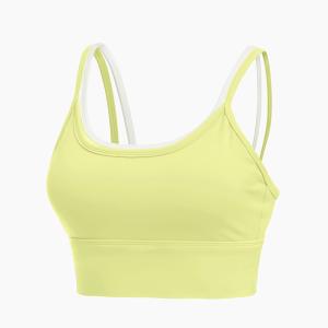 Wholesale Oem Factory Manufacturer Custom Logo Ladies Sports Bras Yellow Pink Leisure Womens Workout Vest from china suppliers