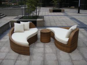 Wholesale Poly Rattan Waterproof Lounge Bed , Rattan Conservatory Furniture from china suppliers