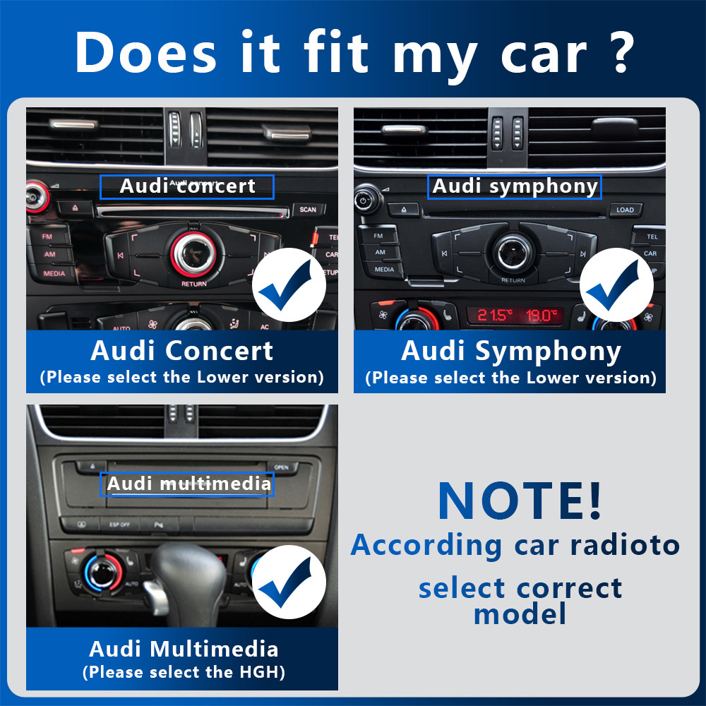 Yuecai 12.3 Inch Car Fascia Frame For 2009-2016 AUDI A4L Car Multimedia Player Android Dash Kits