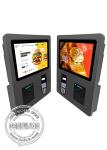 Black Color Order Payment Thermal Printer Kiosk 15.6 Inch 1920x1080P Resolution