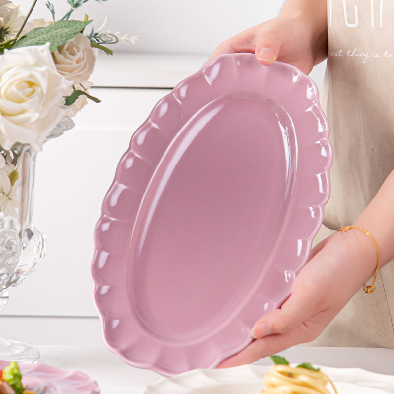 Long Plates Modern Ceramic Oval Plates For Restaurant Nordic Porcelain Tableware Set
