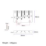 4 Strings Vintage Style Bass Bridge For Electric Bass Guitar 3.39"x1.89"x0.55"