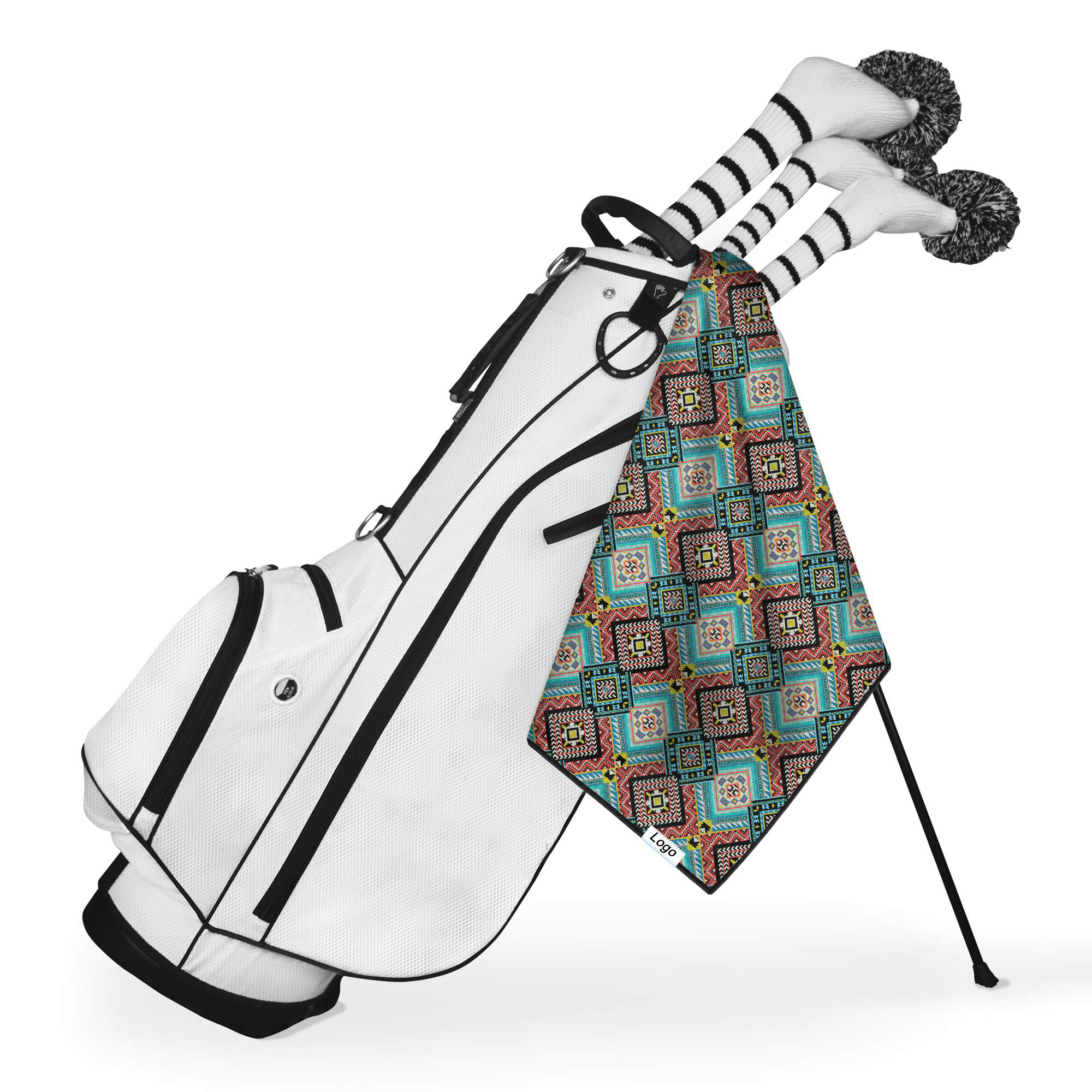 Custom Printed Logo Microfiber Double Sided Waffle Workout Golf Sport Towel