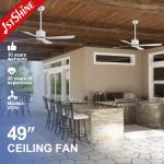 110-240V/50Hz-60Hz White Iron Ceiling Fan with Smart Remote and 4 Blades