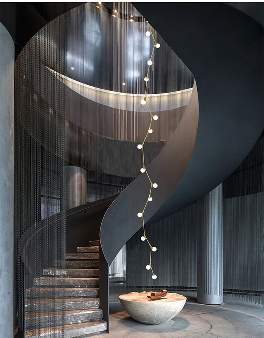 Creative Tree Branch Chandelier Villa Staircase Ceiling Glass Ball Chandelier Lights（WH-NC-72)