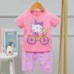 Round Neck 24 Month Short Sleeve Pajama Set 90cm Height 54cm Bust