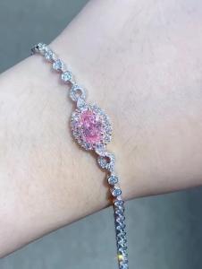 Wholesale Fancy Colored Lab Grown Diamond Bracelets Pink Diamond Tennis Bracelets 2.08ct from china suppliers