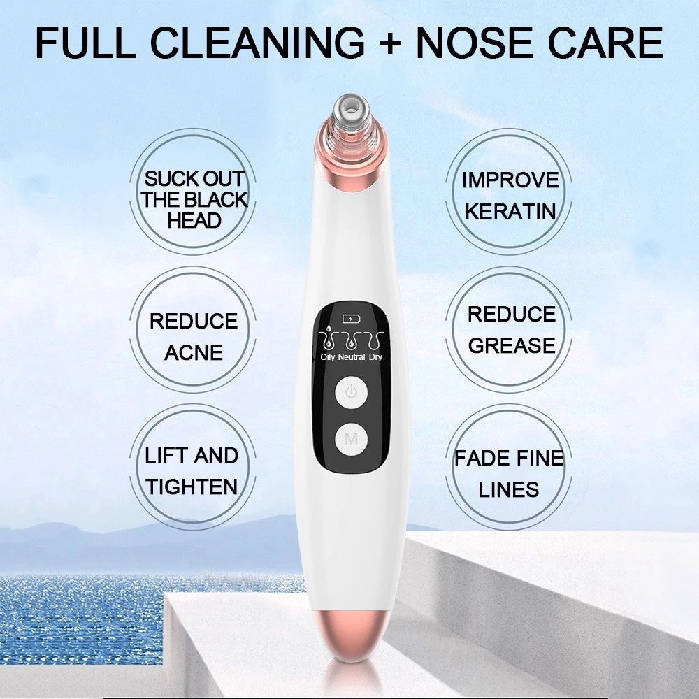 RoHS Approval 2W Pore Vacuum Blackhead Remover Handheld Home Use