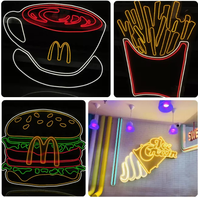 circular ring neon sign Korean street style fashion shop lighting billboard
