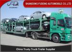 Double Axles Car Carrier Trailer For 9 Cars Transport Steel Material