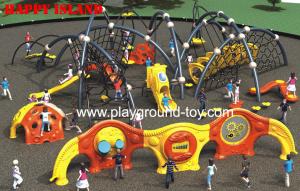 Wholesale Outdoor Kids Climbing Equipment , Childrens Climbing Equipment With Frames And Climbing Security Fence from china suppliers