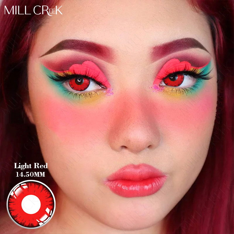 Vampire Scary Halloween Contacts Red Black Pink Purple 14.5mm