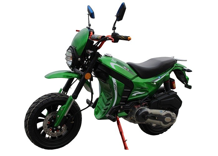 Green Color Body Gas Dirt Bikes High Speed With Front Disc Rear Drum